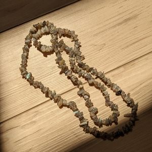 Labradorite Crystal Polished Bead Stone Necklace Jewelry Making Blue Gray Green